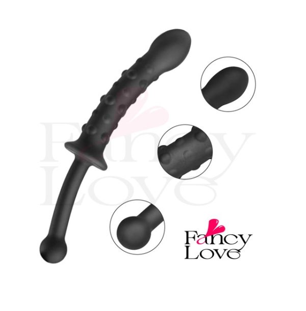 Plug Anal con relieve 14.5 cm silicona médica - color negro