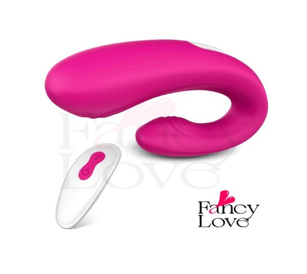 Vibrador doble vaginal y clitoris rosa - Control remoto